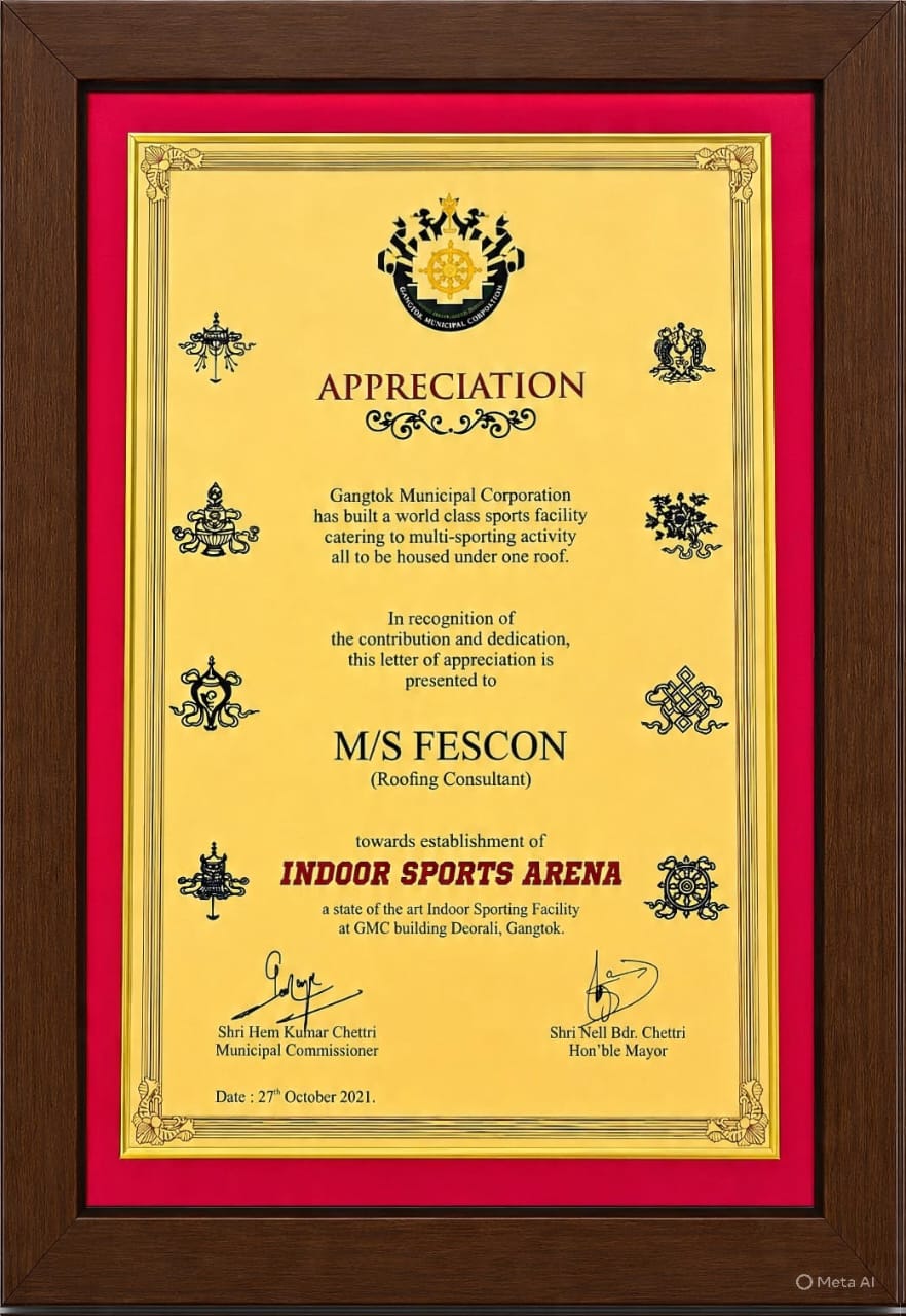 Letter of Appreciation from Gangtok Municipal Corporation
